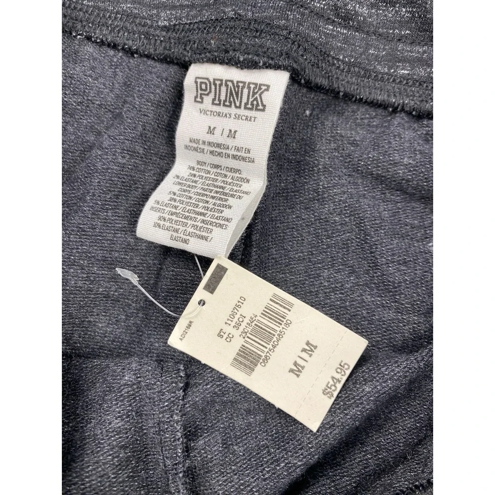 Victorias Secret Womens Pink Skinny Collegiate Jogger Lounge Pants Grey Sz M New